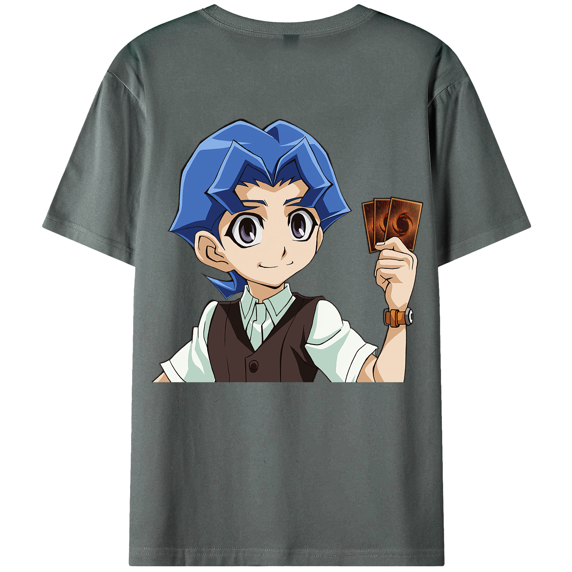 （画像用） 遊☆戯☆王 Yu-Gi-Oh! 綿100％ メンズ半袖Tシャツ（バックプリント） 通気性